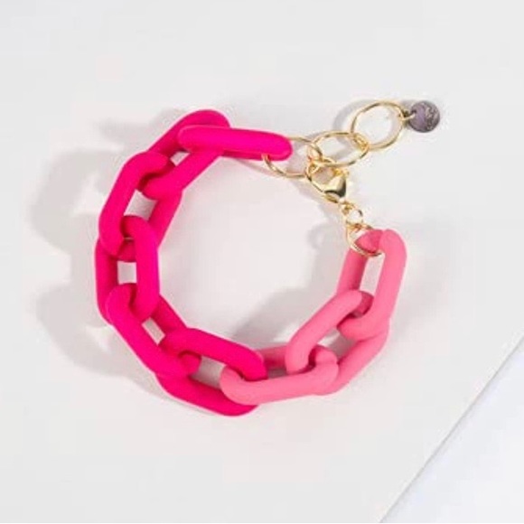 Chunky Link Bracelets Blue,pink,brown,Minimalist Rainbow,yellow,orange - Picture 5 of 9